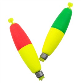 FINBe Fishing Bobbers Weighted Fishing Buoy EVA Foam Spring Fishing Cork Latch Type Hook Float 3.8 "* 0.82" for Trout Fishing Bass Omnivorous Freshwater Fish Bluegill Sunfish Trout 6PCS