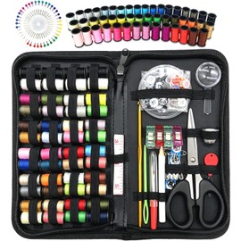 HAISHOP 172 en 1 Kit de Costura para Adultos, Kit de Agujas e Hilos para Coser, Kit de Costura Profesional con 48 Hilos de 6.5m, 30 Agujas, Tijeras y más, Costurero Portátil para Casa, Viaje y Oficina
