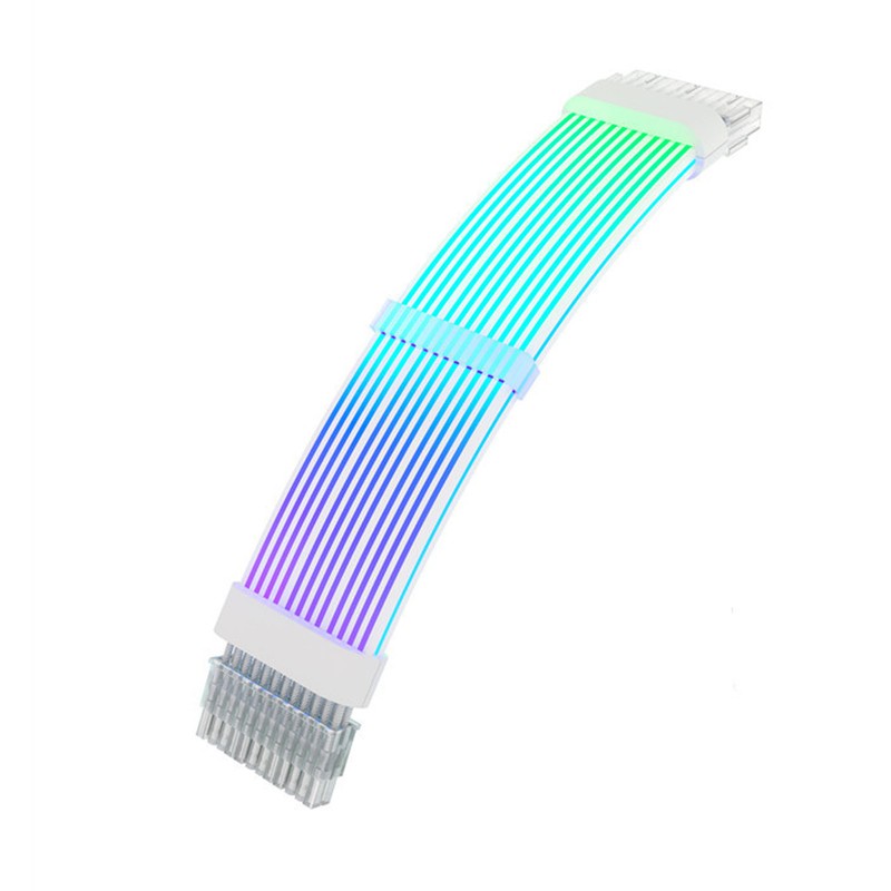 24 Pin RGB Power Extension Cable Kit ARGB 18AWG Silver