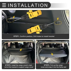 Motoforti Car Retractable Cargo Cover for Volkswagen Tiguan 2007-2016 Rear Trunk Parcel Shelf Luggage Security Shield Shade, Canvas, W/Accessories, Gloss Black