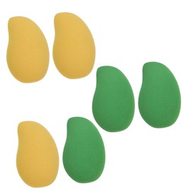 FOMIYES 6pcs Dual-purpose Mango-shaped Makeup Sponge Wet Dry Application for Foundation Compact Powder and More Gentle Skin for Makeup Needs