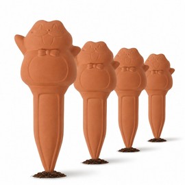 vensovo 4 Pack Terracotta Plant Watering Spikes, Cute Frog Automatic Plant Waterer, Slow Release Self Watering Stakes for Indoor Outdoor Plants, Vacation Plant Care, Fits Wine Bottles