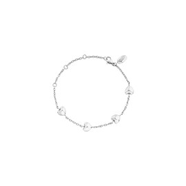 Breil, Kilos of Love Collection Women's Steel Bracelet Thin Chain with Small Hearts Adjustable Length 15-21 cm, Alloy Steel, No Gemstone