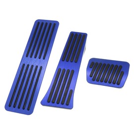 VekAuto 3 Pcs Car Gas Accelerator Brake Foot Rest Pedal Cover Pad Compatible for Ford Explorer 2020-2023, Antislip Aluminum Alloy Blue