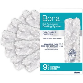 Bona Disposable Duster Refills - 9 Pack - High Performance Dusting System - Microfiber Dusters Remove Dust and Pet Hair for Quick Spot Cleaning