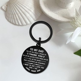 TANWIH Dad Gifts from Son - Best Dad Keychain - Dad's Birthday Father's Day Christmas Keychain Gifts from Son