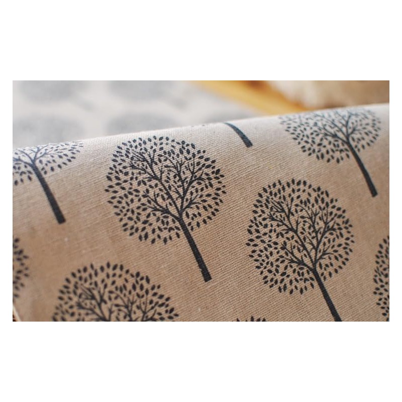 CosyAurora Linen Table Runner Mulberry Trees Beige, Seasonal Kitchen Dining