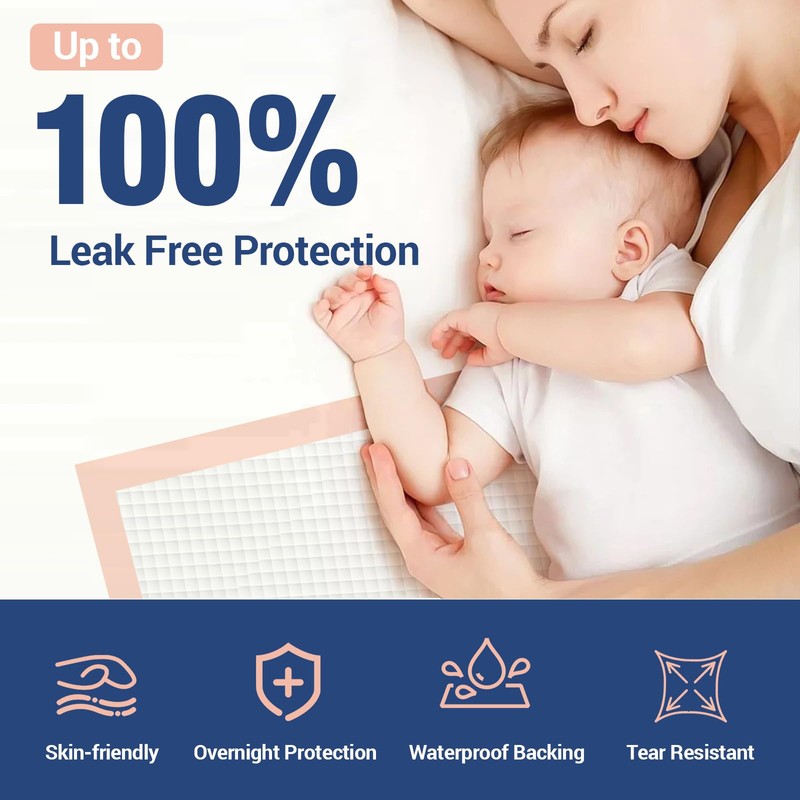 MKISS Extra Large Bed Pads 40" x 36"(30 Count), Disposable