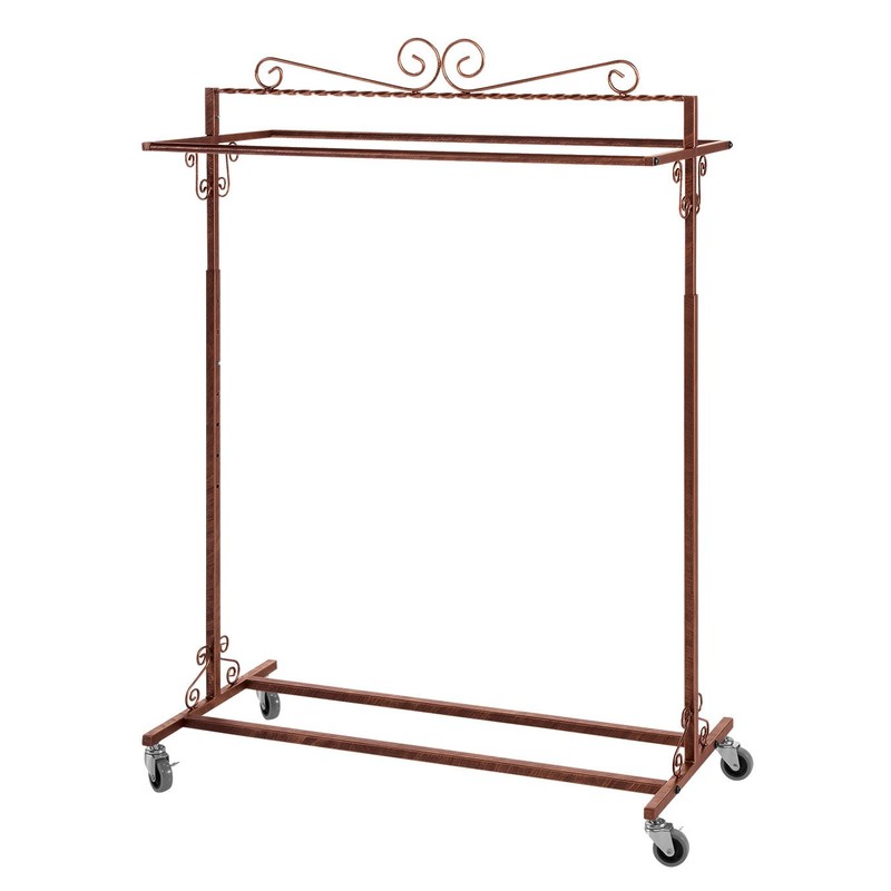 SSWBasics Boutique Cobblestone Double-Rail Rolling Clothing Rack