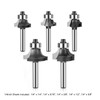 5Pcs Tungsten Steel Alloy Router Bits Set Trimming Straight Milling