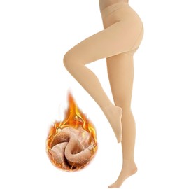 Apriddeo Fleece Lined Tights Women Fake Translucent Pantyhose Leggings High Waist Thermal Winter Warm Thick Sheer Tights