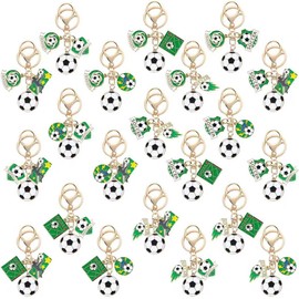 21 Llaveros de Fútbol Metal Mini Llavero de Pelota Deportiva para Niños Regalos Deportivos para Fiestas de Cumpleaños Bolsas,Tema de la Copa del Mundo,tema de fútbol,21 Estilos