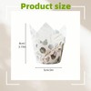 Set of 200 White Tulip-shaped Paper Liners, Features a Subtle
