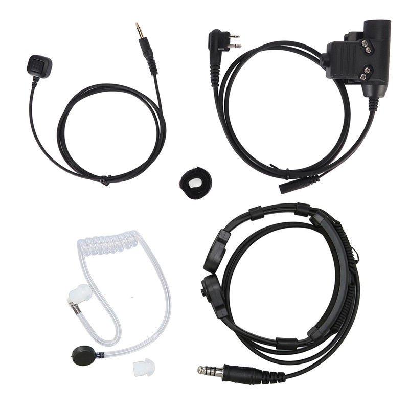 Throat Mic Earpiece 7.1mm Plug with Finger PTT Portable for