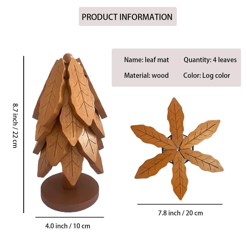 UBABER Creative Tree-Shaped Wooden Trivet - Foldable Dining Table Decor