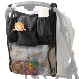 Baby Stroller Bag (Presented in Babimo Children) (Supervised by Nursery Teachers) Drink Holder, Cold Insulation, Bag, Storage, Large Capacity, Foldable, Prejure, Black, Simple