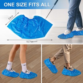Shoe Covers Disposable Non Slip, Plastic Shoes Protectors, Thick Boot Cover, Stretchable, One Size Fit Most, Protect Your Shoes, Floor and Carpet (30)