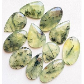 Prehnite Loose Gemstones Wholesale Lot 100 Carat (3 to 5 Pcs) Natural Gemstone Cabochons for Jewelry Making,Wedding Gift, Healing Chakra, Wire Wrapping Crystals