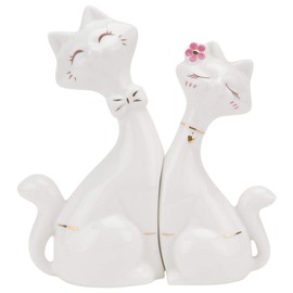Milisten Home Accessories Home Accessories Home Ornament Ceramic Cat 2pcs Ceramic Cat Figurine Home Decor Crafts Animals Art Figurine- White Couples Couples Couples