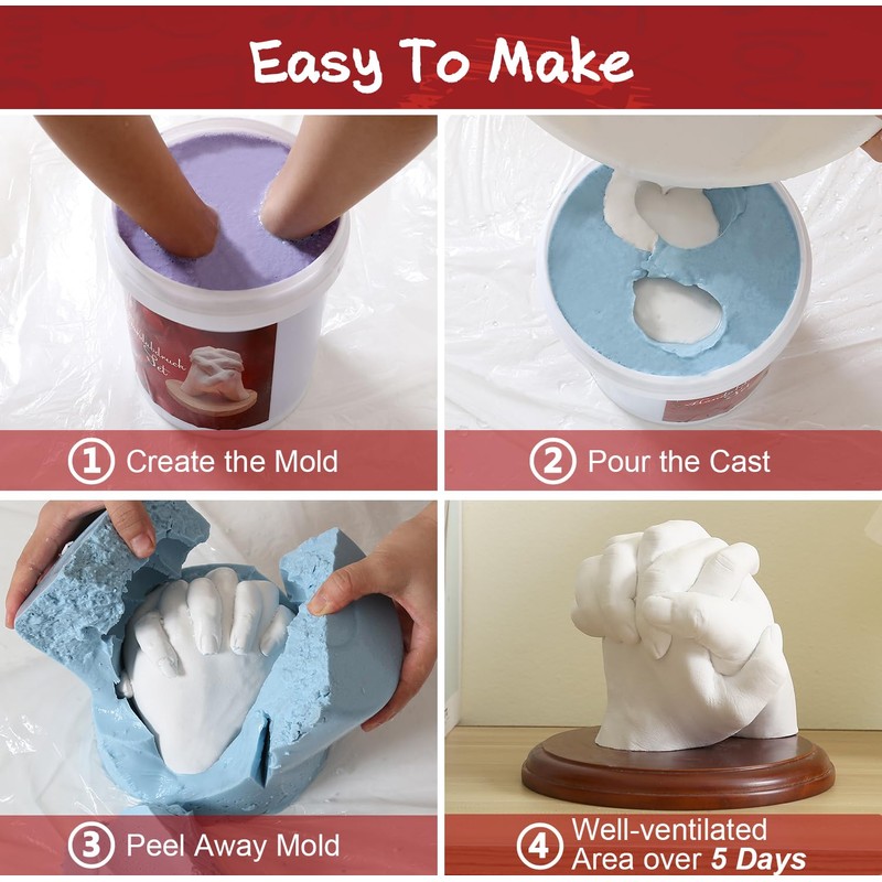 PewinGo Hand Casting Kit With Base - DIY Plaster Mold