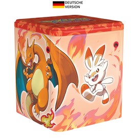 Pokémon-Sammelkartenspiel: Feuer-Stapel-Tin-Box: Glurak (3 Boosterpacks & 1 Münze)
