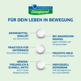 Magnesium Diasporal 100 Lozenges for Magnesium Deficiency Tension 100 mg Magnesium Per Tablet Pack of 50