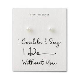 Philip Jones Sterling Silver I Couldn't Say I Do Without You Pearl Earrings