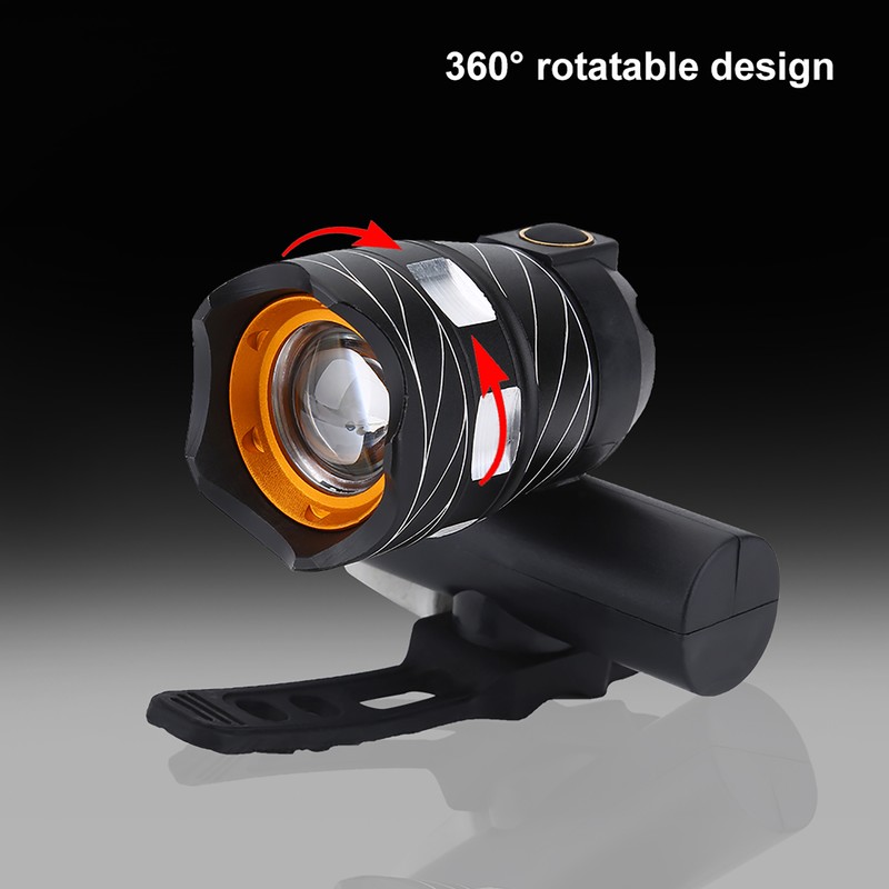 Bike Headlight USB Rechargeable Waterproof Bicycle Handlebar Front Light Cycling