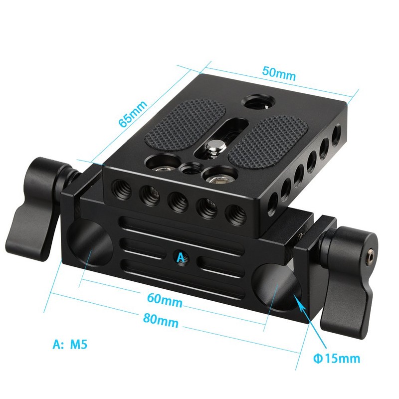 CAMVATE Camera Baseplate with 15mm Railblock fr DSLR Rig 15mm