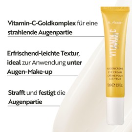 M. Asam Vitamin C Bright Eye Cream (15 ml) - Moisturising Eye Cream with Vitamin C & Squalane, Reduces Eye Bags, Smooths & Firms the Skin, Radiant Under Eye Brightener