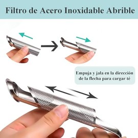 GeorgeX 3PCS Difusor de Té de Acero Inoxidable, 304 Reusable Infusor de Té, Filtro de Té de Malla Extra Fina para Té Suelto, Rosa, Café, Especias(Aguj