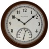 AcuRite 02368CAL: 13.5-Inch Indoor/Outdoor Round Analog Clock & Thermometer, All-Weather