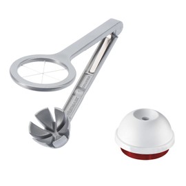 Westmark Egg Set, 2 Pieces, 1 Egg Piece/Divider Columbus + 1 Egg Spike, Aluminium/Stainless Steel/Plastic, Grey/White/Black, 106022E6