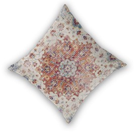 Sunshineyan Boho Pillow Covers 24x24 Set of 2, Blue Orange Bohemian Carpet Pattern Outdoor Decorative Throw Pillows Linen Ethnic Design Vintage Farmhouse Cushion Cases for Couch Sofa Decor