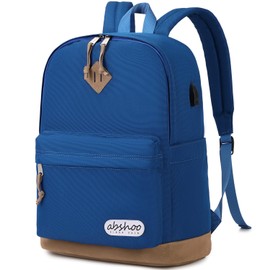 abshoo Basic Big Students Backpack For School Classical College Bookbag Middle High School Backpacks (Klein Blue)