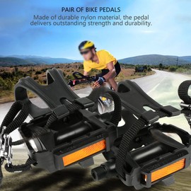 Bicycle Pedal, with Toe Clip Strap, Cycling Pedal with Integrated Toe Clip Cage Strap for Outdoor Affix Mountain Bike Road Bike Toe Clip Pedal Strap