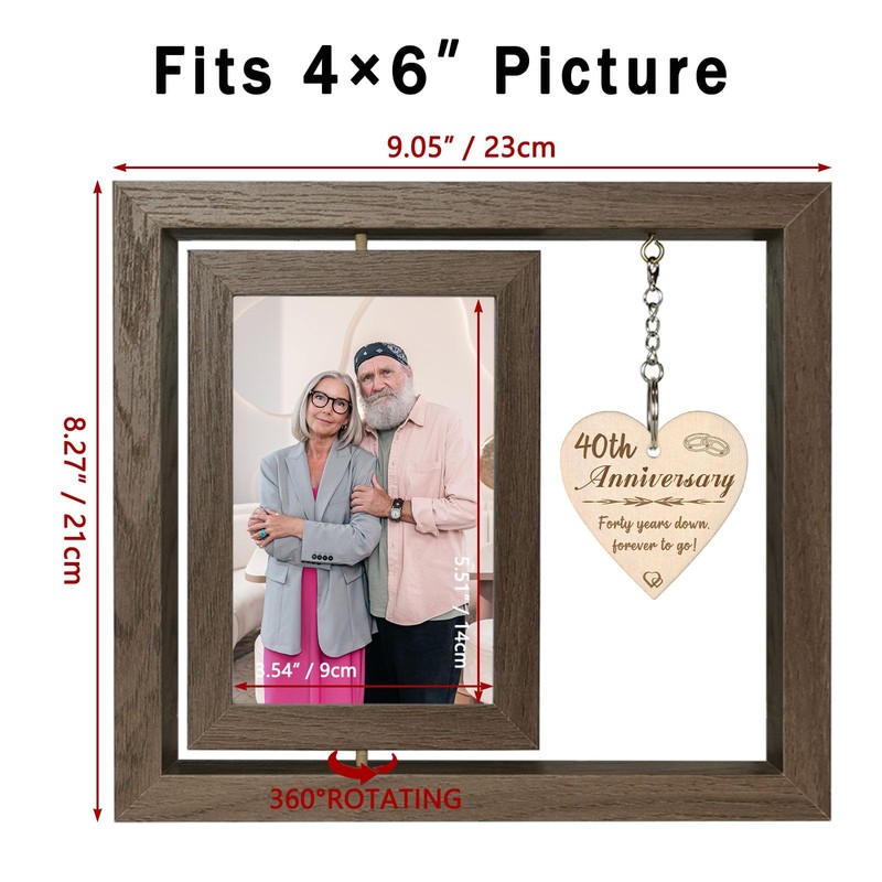 40th Wedding Anniversary Photo Frame Gifts, Ruby Anniversary Frame for
