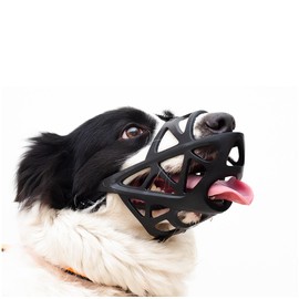 Dog Muzzle, Soft Rubber Safety Basket, Adjustable Dog Muzzle, Suitable for Small, Medium and Large Dogs, Allows Drinking and Panting, Anti-Biting, Barking Chewing Muzzle with Reflective Strips