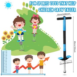 Leitee 2 Pack Pogo Stick for Kids Age 6 and Up, Suitable for 40-80 lbs, Soft Foam Jump Stick, Pogo Stick for Beginners Kids Exercise Body Balance Keep Healthy (Green and Blue)