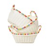 Two's Company Hand-Woven Faux Wicker Basket with Multi-Color Wood Beads