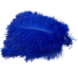 Sowder 50pcs Natural 8-10inch(20-25cm) Ostrich Feathers Home Wedding Decoration(Royal Blue)