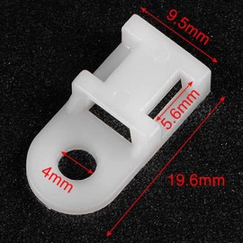 TOP-VIGOR Nylon-Kabelbinder-Halterung, 19,6 mm x 9,5 mm x 5 mm, Sattelbefestigung, Kabelbinder, verstellbarer Kabelbinderhalter mit Schrauben und Bändern für Draht- und Kabelordnung, Weiß, 100 Stück