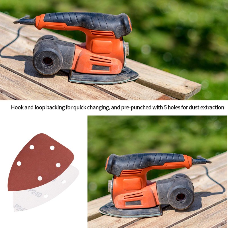 50 Pieces Sanding Discs Pads, 5 Holes Hook and Loop