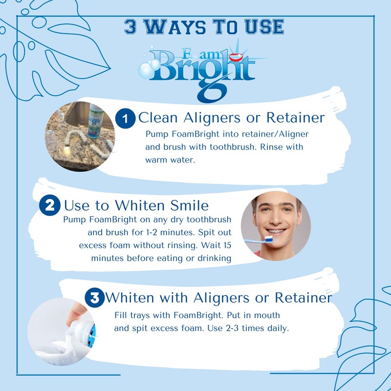 Retainer Cleaner & Aligner Cleaner FoamBright, Great for Invisalign, Teeth