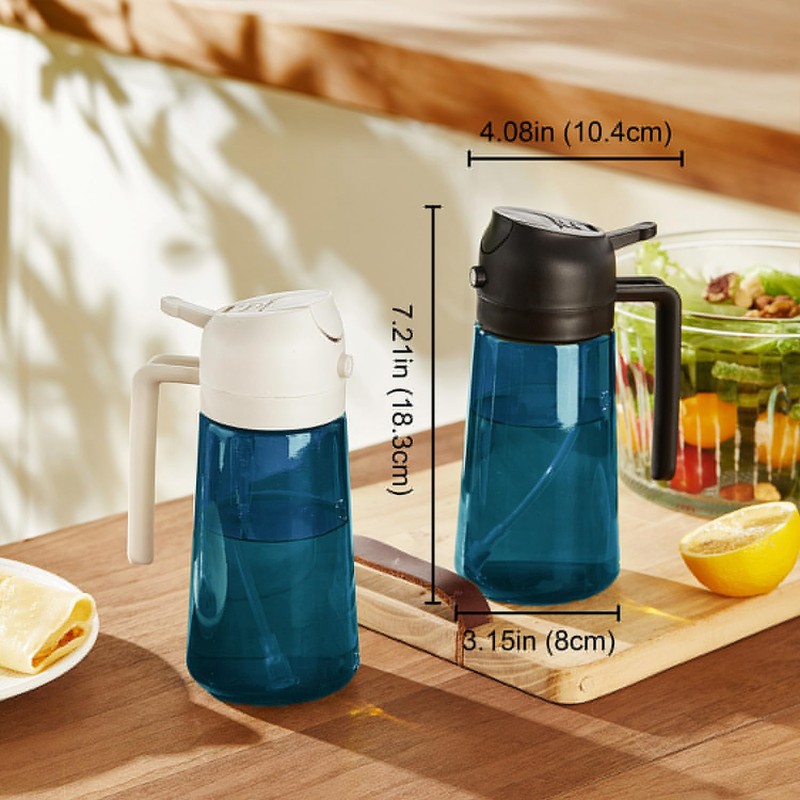 TrendPlain 16oz/470ml Blue Glass Olive Oil Sprayer for Cooking -
