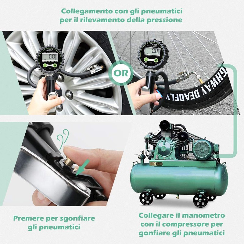 LOETAD Tyre Inflator Digital Tyre Pressure Gauge 200 PSI High