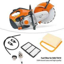Haosie Air Fuel Filter Kit, with Air Filter, Auxiliary Filter, Fuel Hose, Fuel Primer Bulb and Fuel Filter, Compatible with TS410 TS420 Cutting Saw