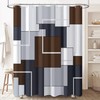 BTTN Brown Fabric Shower Curtain - Geometric Shower Curtain Set