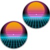 Plastic Waffles Set of 2 DJ 1980 Synthwave Sun #2