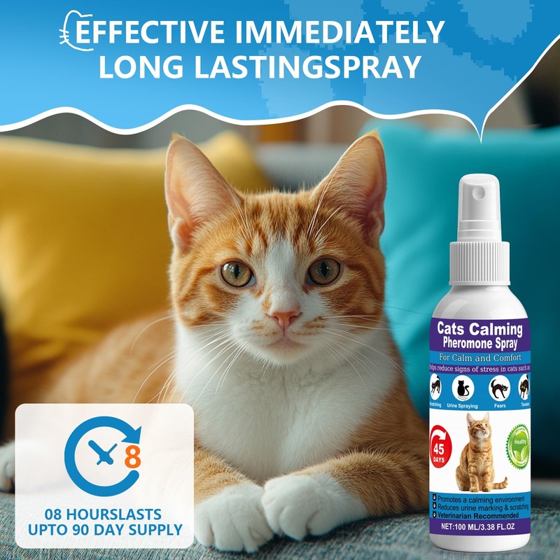 TKMTCNOP Cat Calming Pheromone Spray for Stress & Anxiety Relief